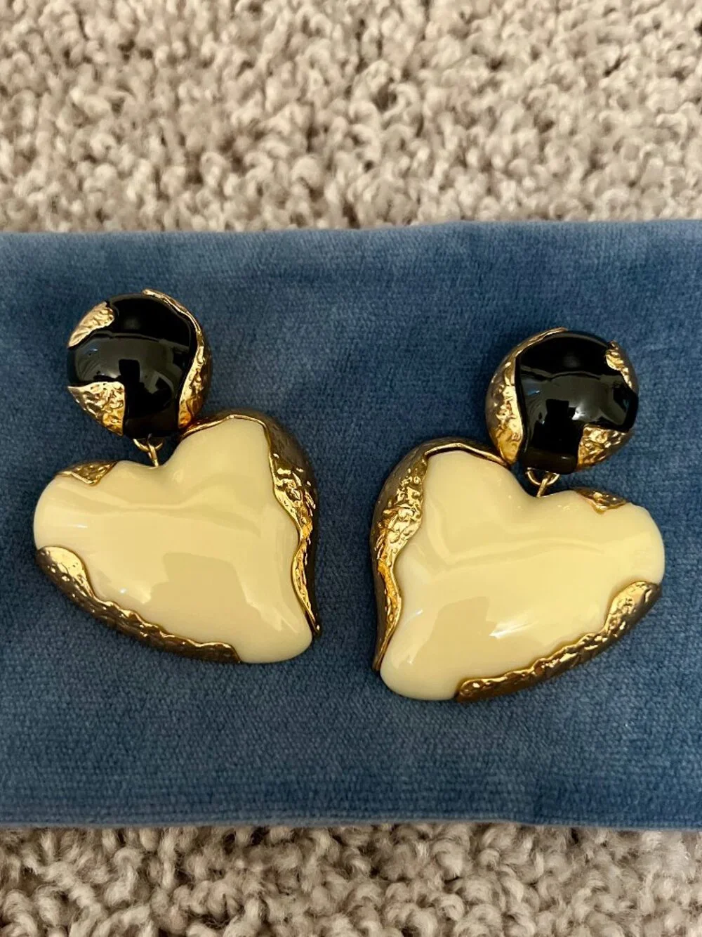 Zara Heart Drop Statement Earrings, NEW